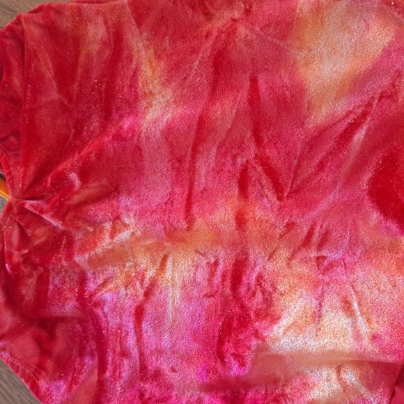 Jerry's figure skating dance dress youth 12/14 orange red yellow chiffon layered - Picture 3 of 5